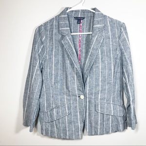 American Eagle striped light blue blazer jacket